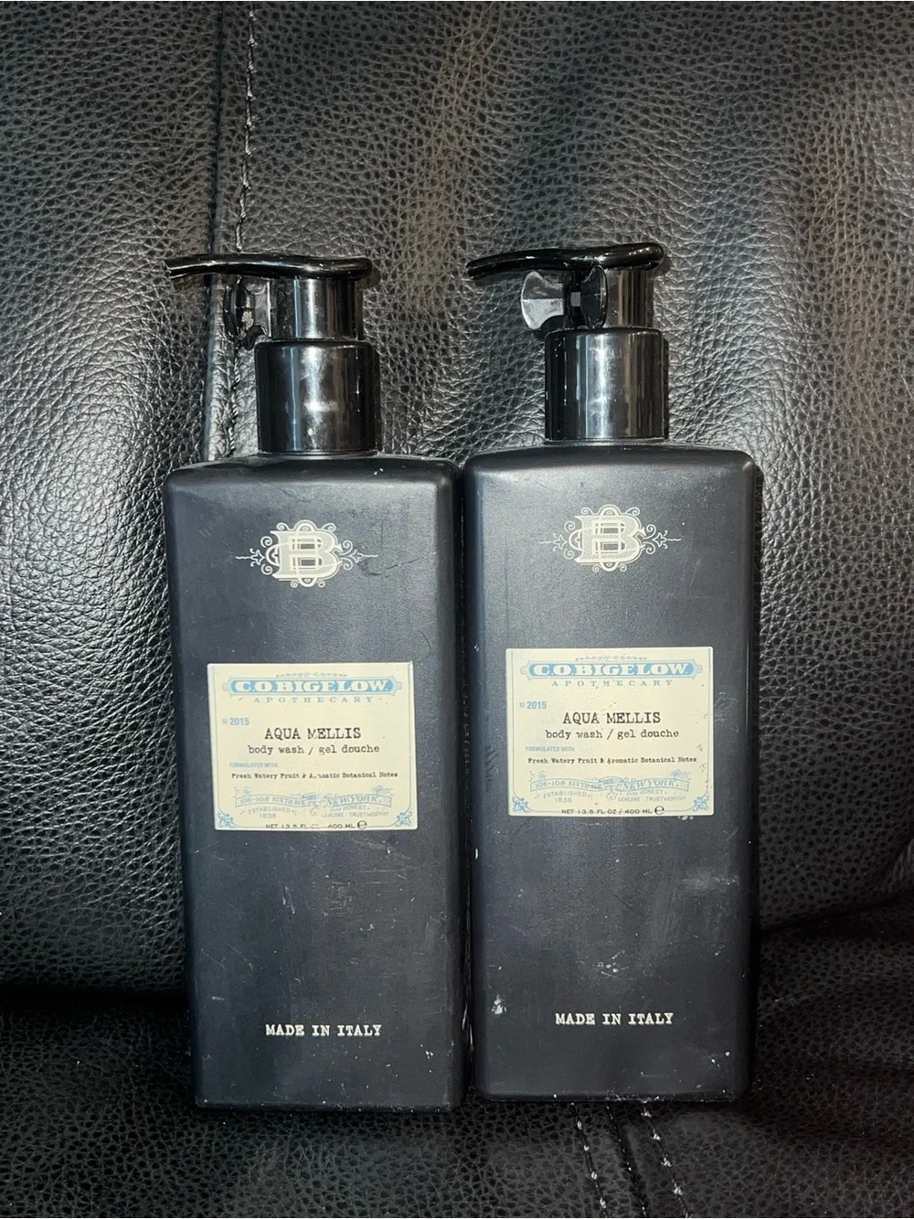 New Set Of 2 C.O.BIGELOW AQUA MELLIS DISPENSER shower gel 13 Oz